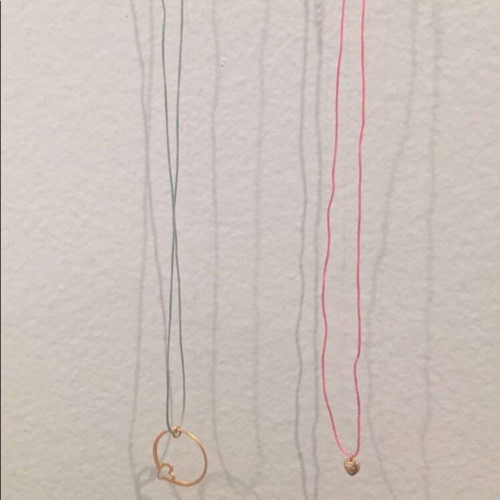 Pink and Blue Heart Necklaces